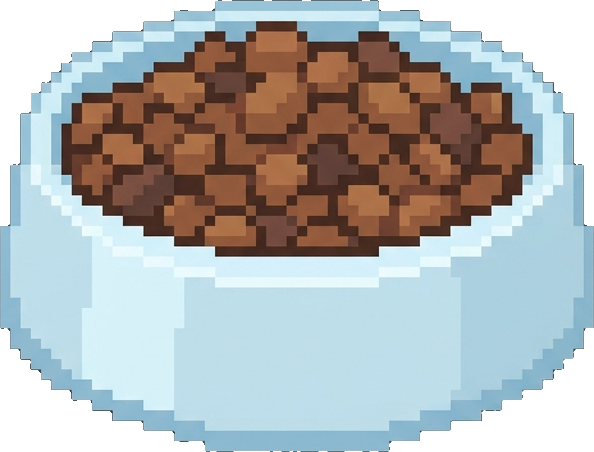 A bowl of pet food